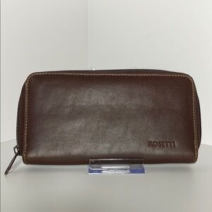 Rosetti Brown Leather Wallet with Smooth Finish EUC